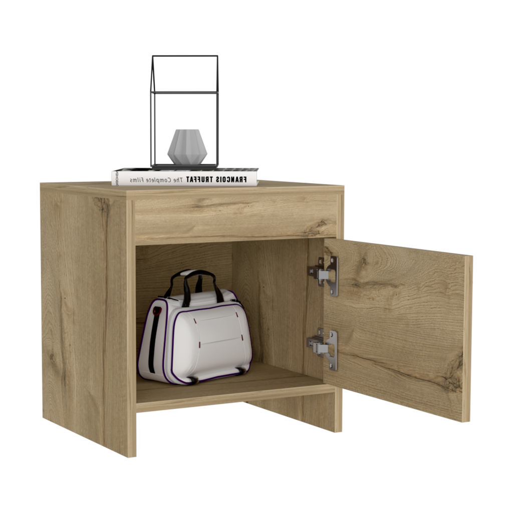 Velador Una Puerta, FM Furniture 026C, Café Claro