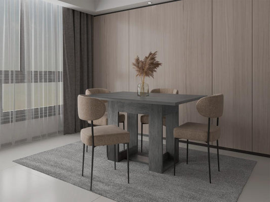 Mesa De Comedor Capacidad Para Cuatro Puestos, Gris