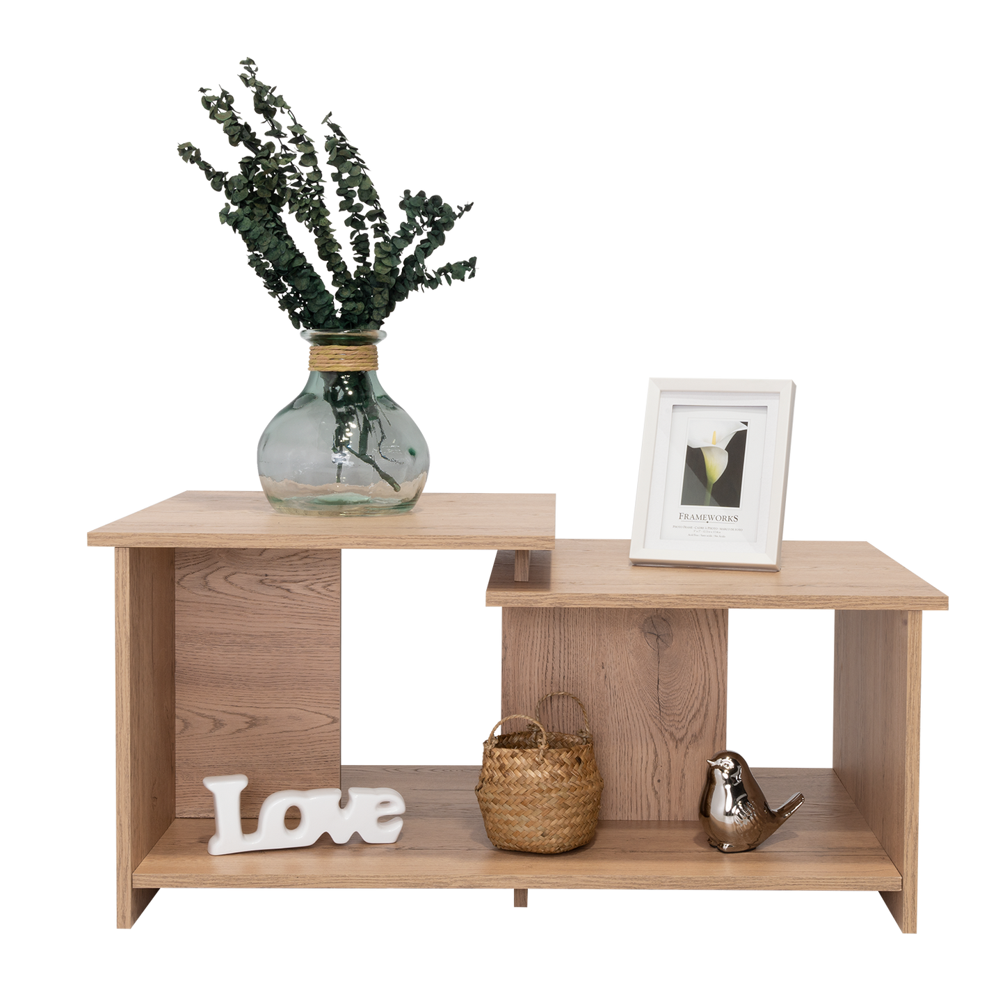 Mesa de Centro Wema, Macadamia, con Amplio Espacio Ideal Para Ubicar Decoraciones