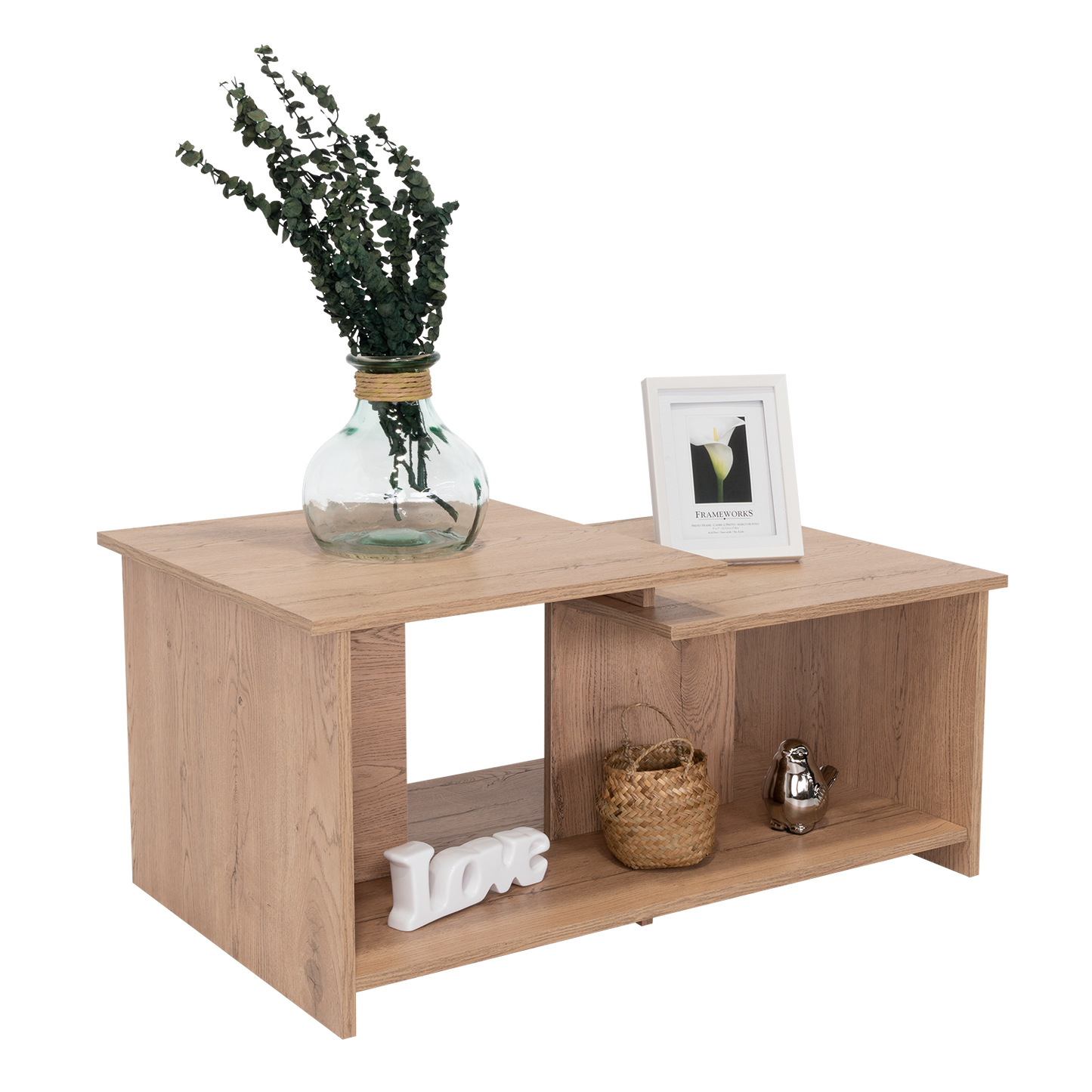 Mesa de Centro Wema, Macadamia, con Amplio Espacio Ideal Para Ubicar Decoraciones