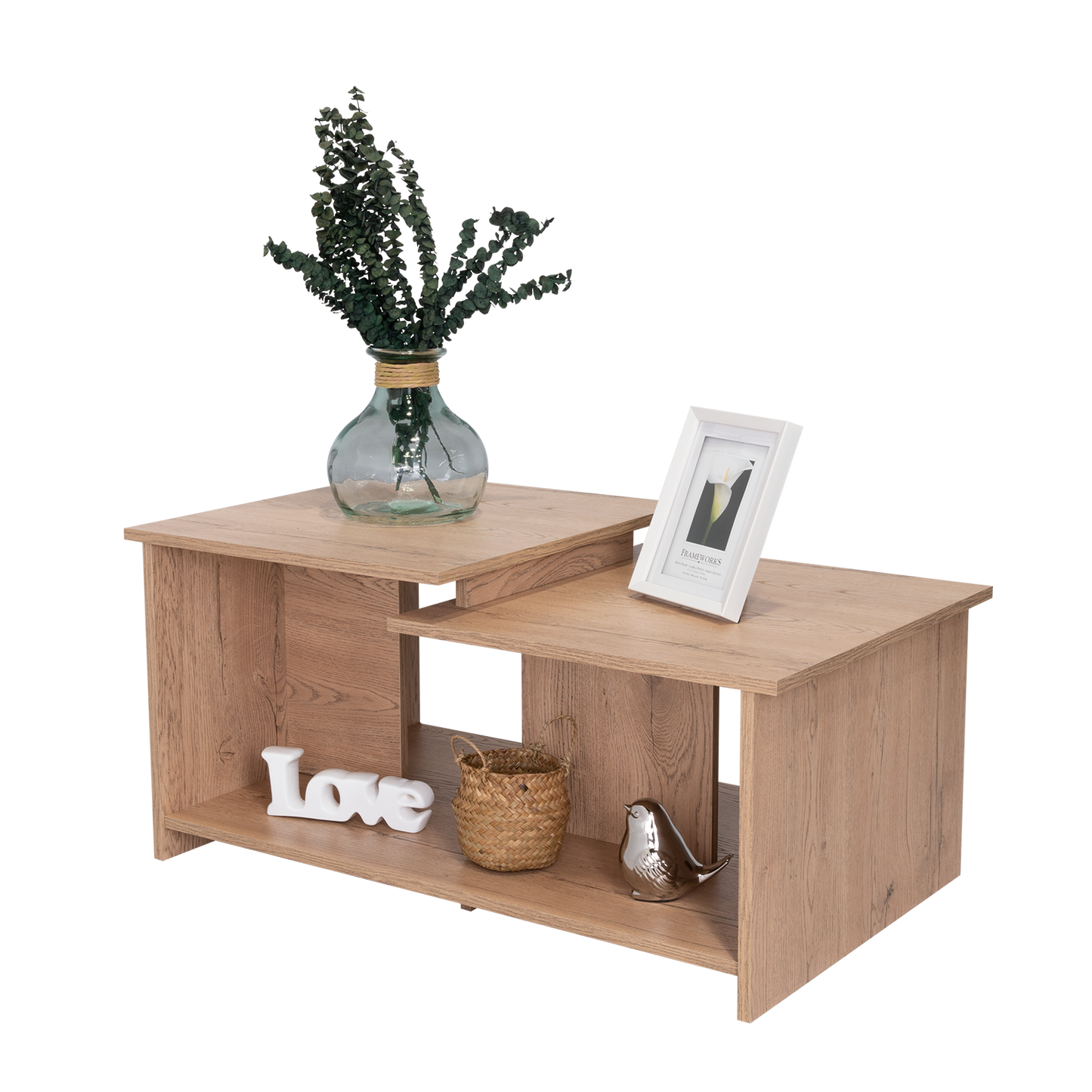 Mesa de Centro Wema, Macadamia, con Amplio Espacio Ideal Para Ubicar Decoraciones