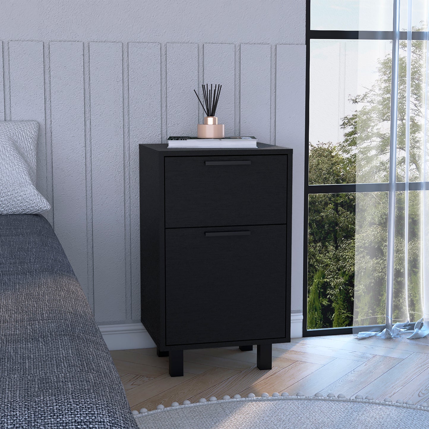 Velador Secret Z-81, Con Una Puerta Y Cajón Secreto, Wengue