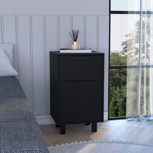 Mesa De Noche Secret Con Cajo Oculto Fm 010N Negro