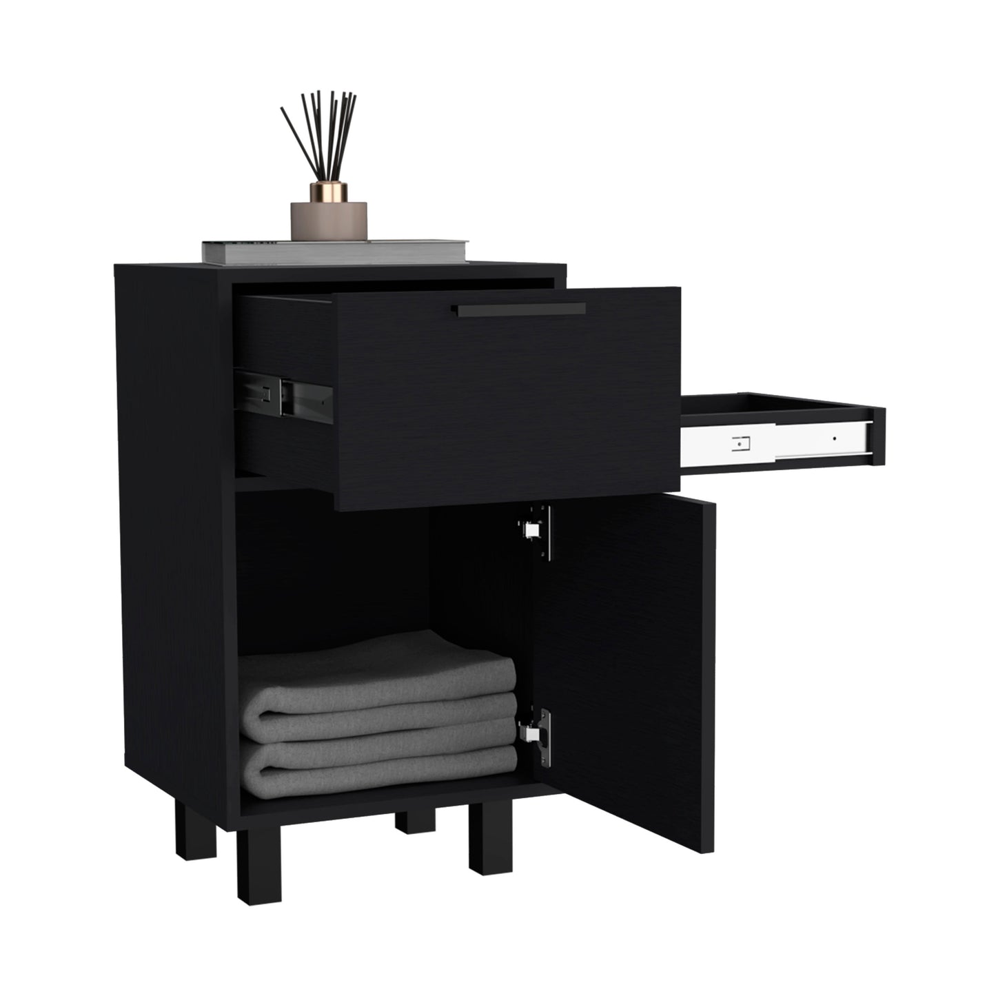 Velador Secret Z-81, Con Una Puerta Y Cajón Secreto, Wengue