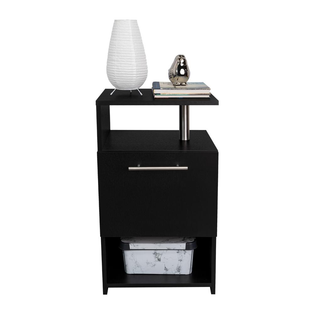 Mesa de Noche Alta Jena, Wengue, con cajon para guardar objetos