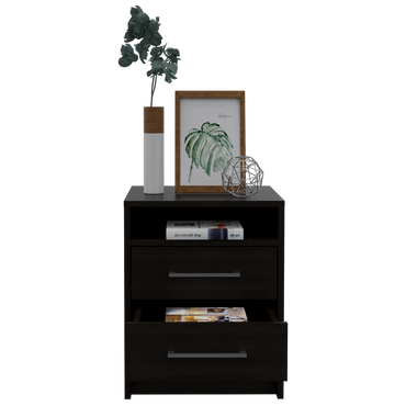 Velador Dos Cajones FM 019N, Negro