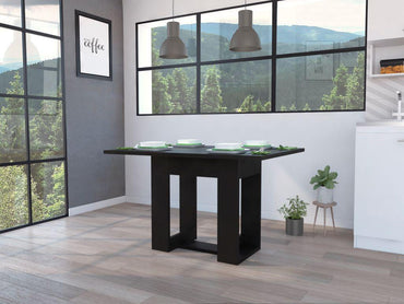 Mesa de Comedor Volterra, Wengue y Negro, con amplia superficie 120