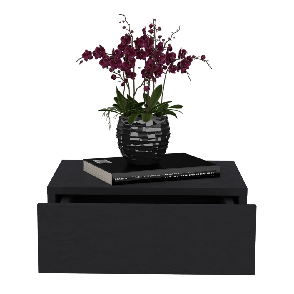 Velador Milano Flotante, Wengue, con un cajón deslizable