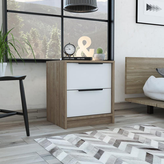 Velador Dos Cajones, FM Furniture 001C, Cafe Claro