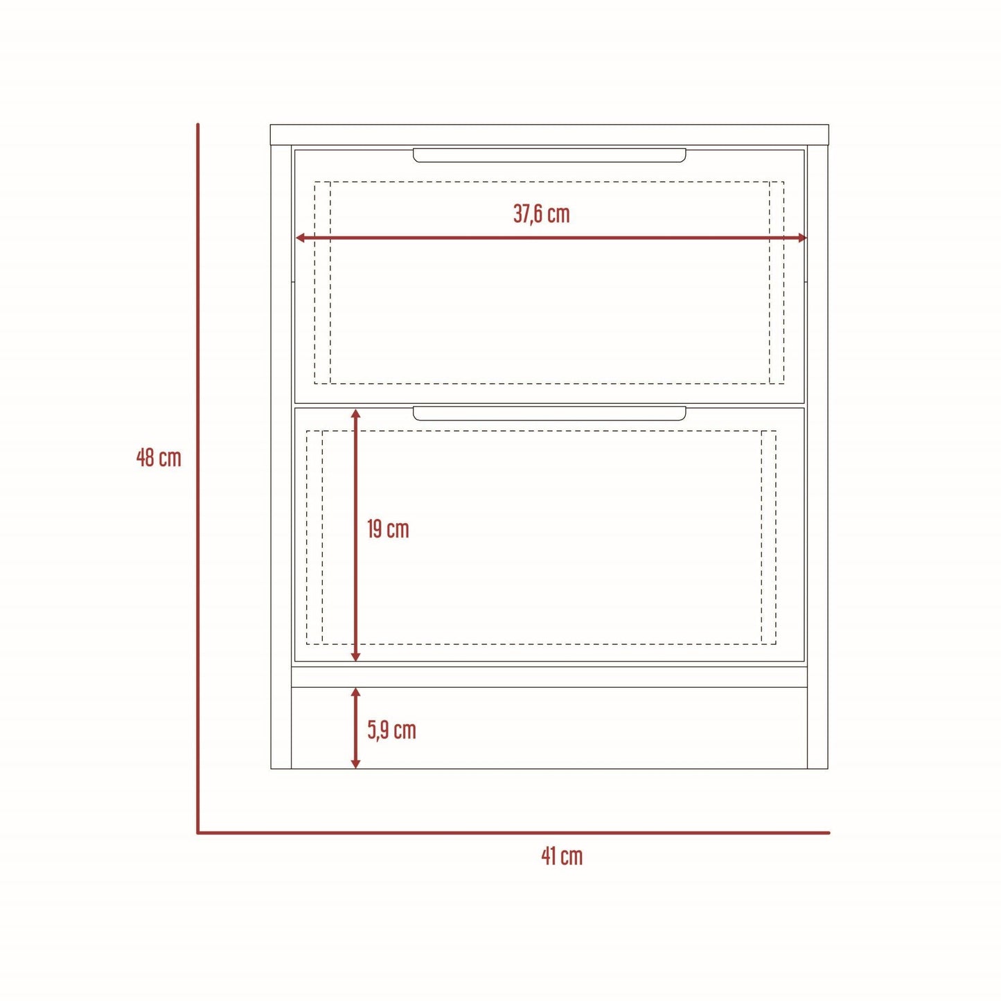 Velador Kaia, Miel y Blanco, con Dos Cajones Organizadores
