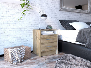 Velador Dos Cajones FM 020C, Café Claro