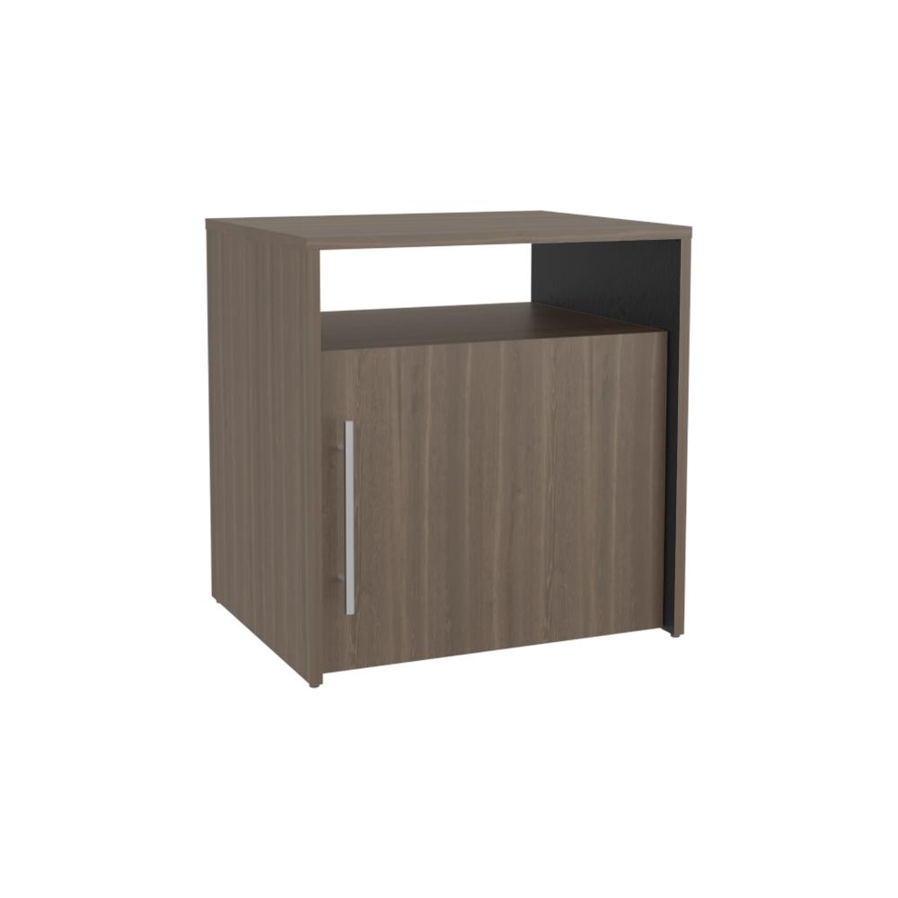 Mesa de Noche Montano, Milan y Wengue, con un cajón y espacio para colocar objetos decorativos