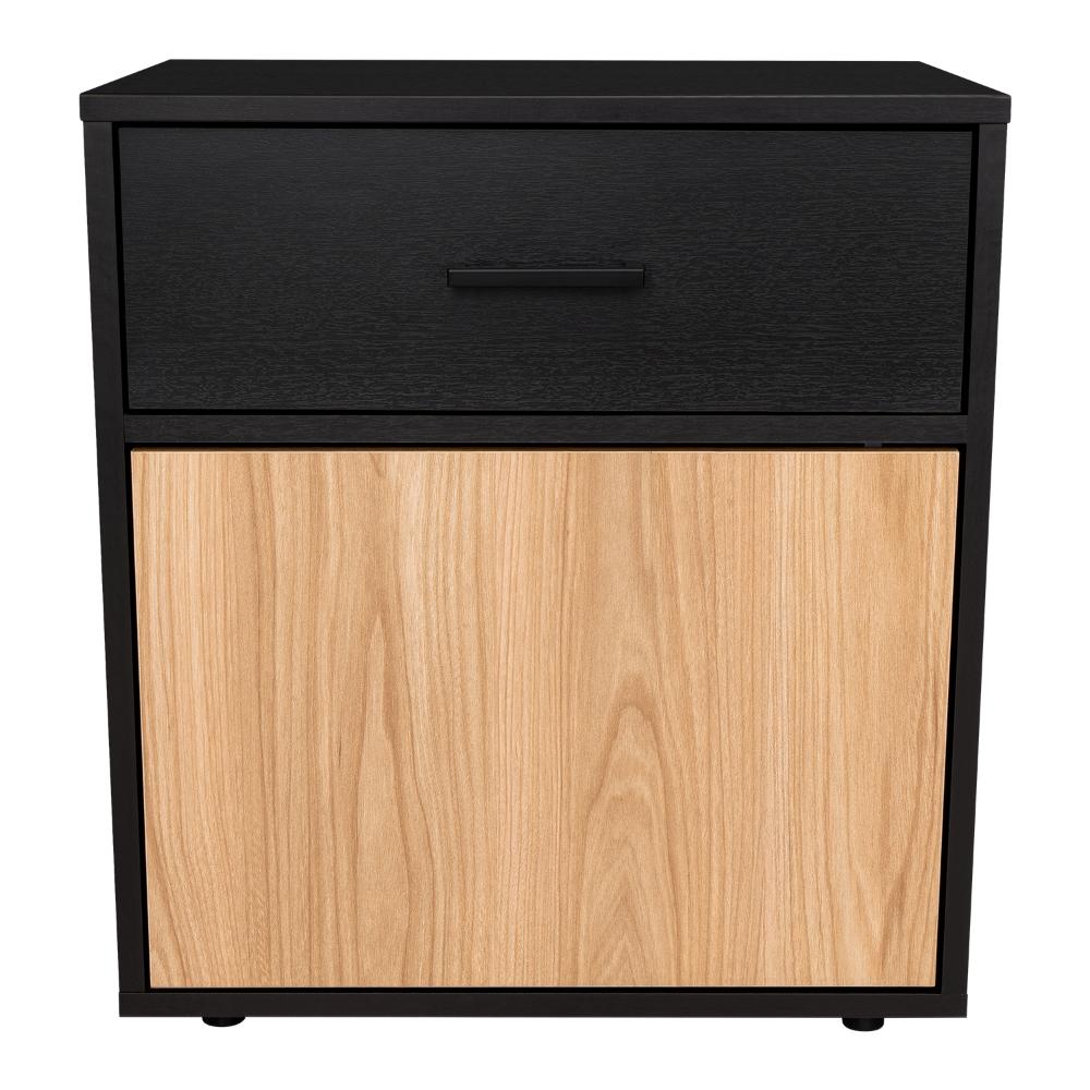 Mesa de Noche Grays, Wengue y Fresno Europeo, con una puerta y cajón
