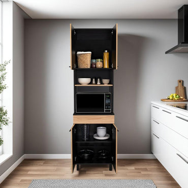 Mueble De Cocina Para Microondas Luna, Wengue Y Fresno
