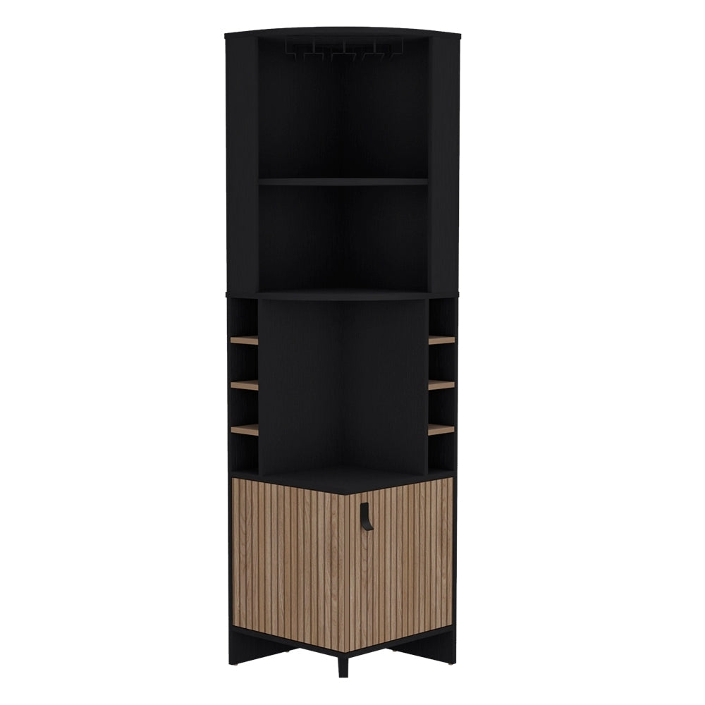 Bar Esquinero Ocho Botelleros Y Portacopas Fm 011N Negro