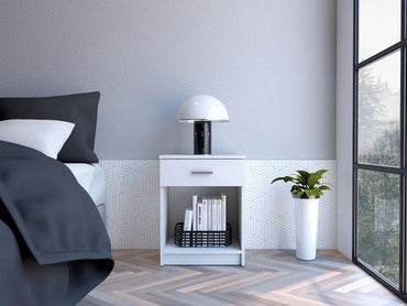 Velador Un Cajon FM 017B, Blanco