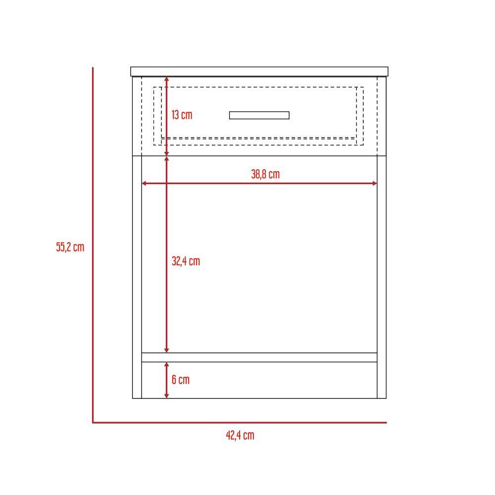 Velador Un Cajon FM 017B, Blanco