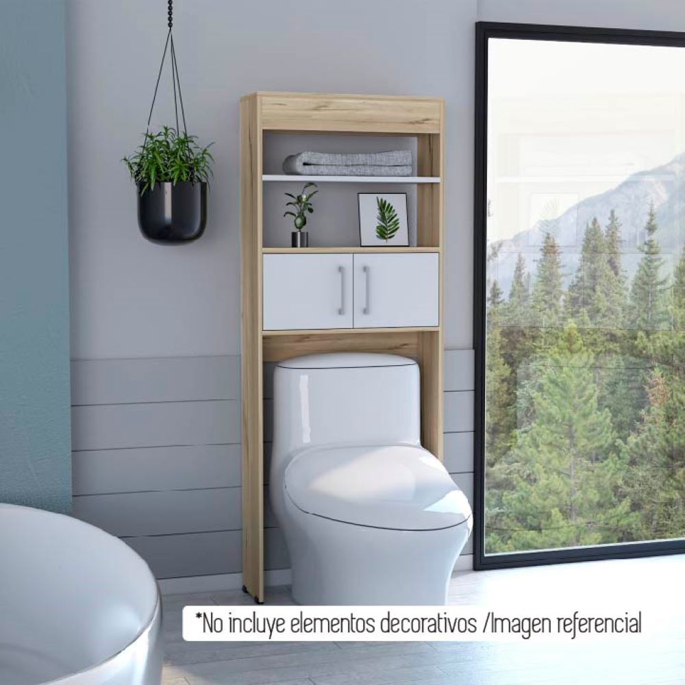 Mueble Optimizador Wc Bath BI Color Duna y Blanco Para Baño