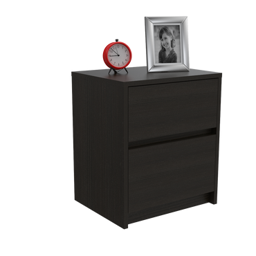 Velador Dos Cajones, FM Furniture 024N, Negro