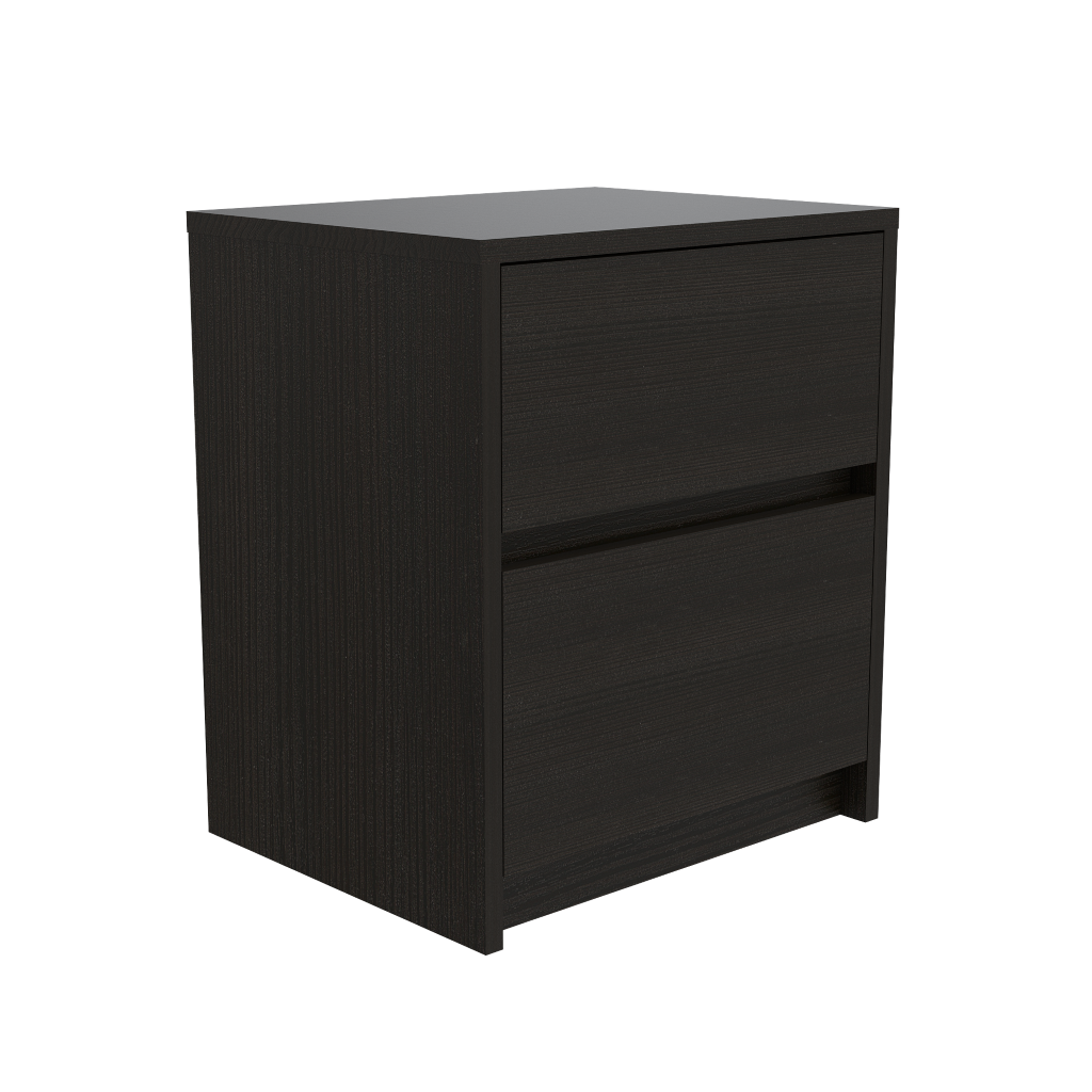 Velador Dos Cajones, FM Furniture 024N, Negro