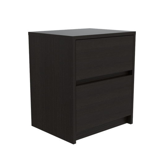 Velador Dos Cajones, FM Furniture 024N, Negro