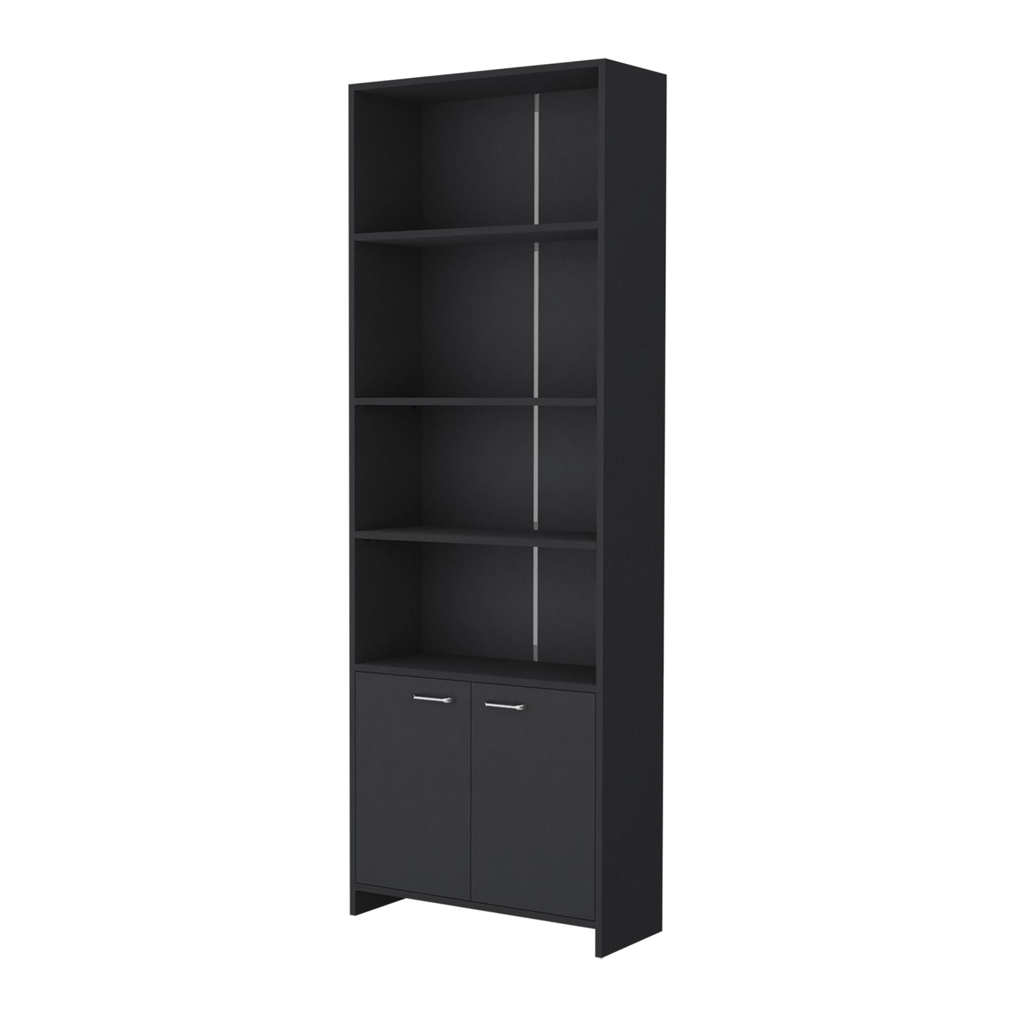 Biblioteca Con Dos Puertas Y Cinco Repisas, FM Furniture, Negro