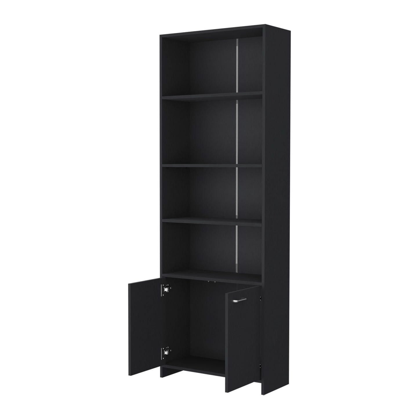 Biblioteca Con Dos Puertas Y Cinco Repisas, FM Furniture, Negro