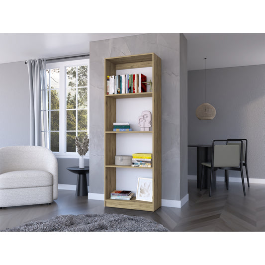 Biblioteca Estante Con Cuatro Repisas Melamina, FM Furniture Cafe Claro