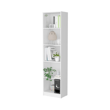 Biblioteca Estante Con Cinco Repisas Melamina, FM Furniture Blanco