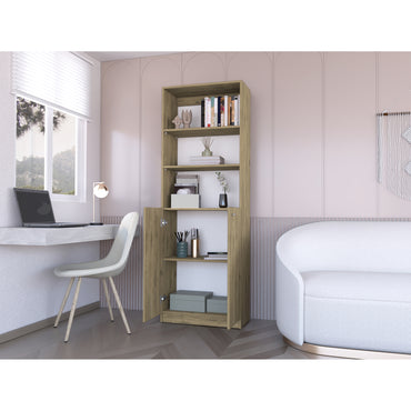 Biblioteca Estante Con Dos Puertas Melamina, FM Furniture Café Claro