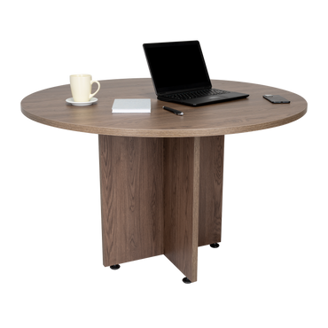 Mesa De Reunion Redonda Fm 055N Negro Y Café Oscuro