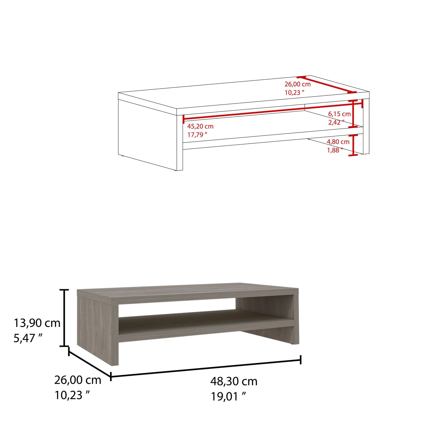 Base De Monitor Fm 001C Café Claro