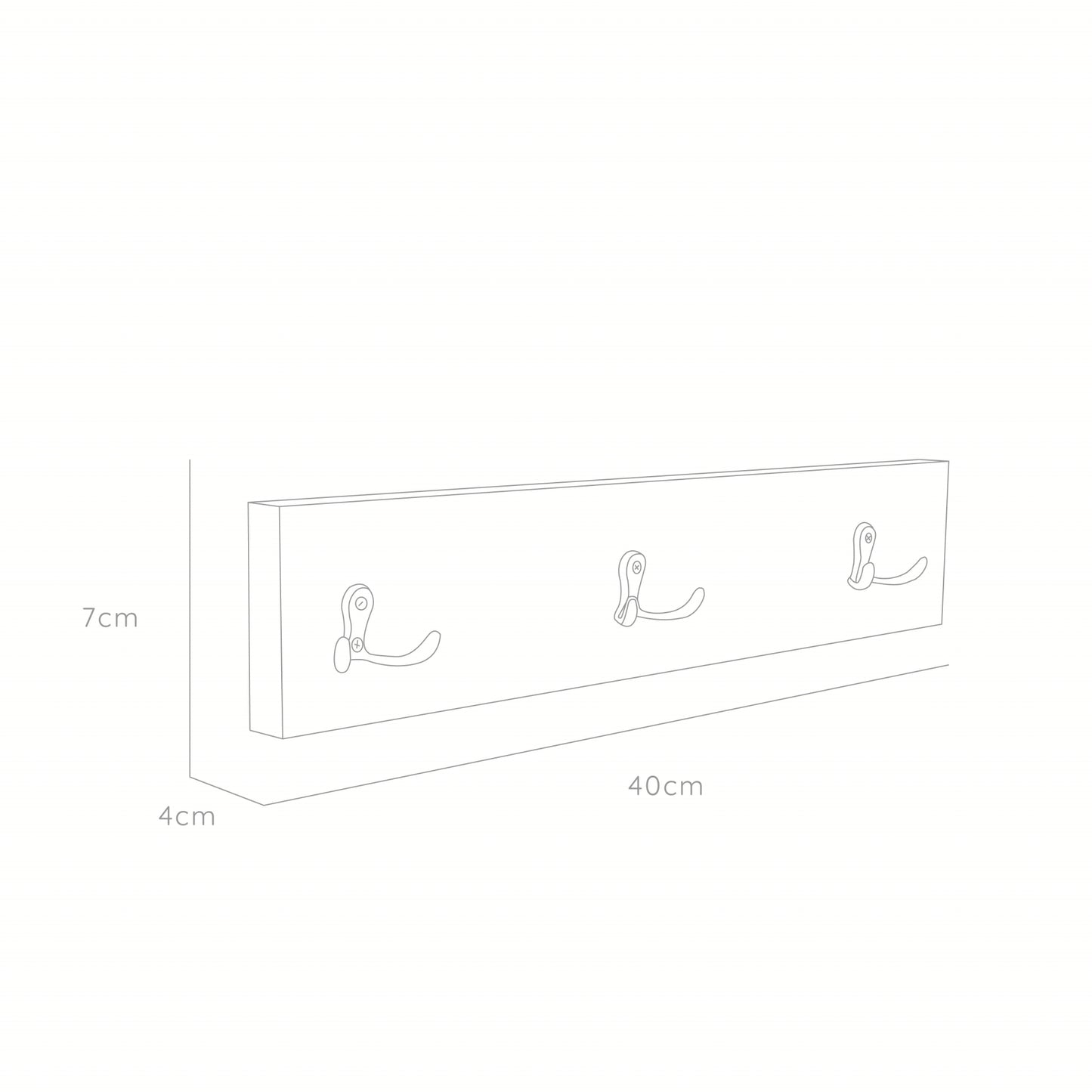 Perchero Sócrates 3 Ganchos Blanco