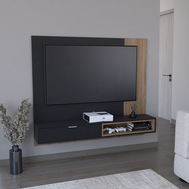 Panel De Tv Funes, Wengue, con una puerta batiente