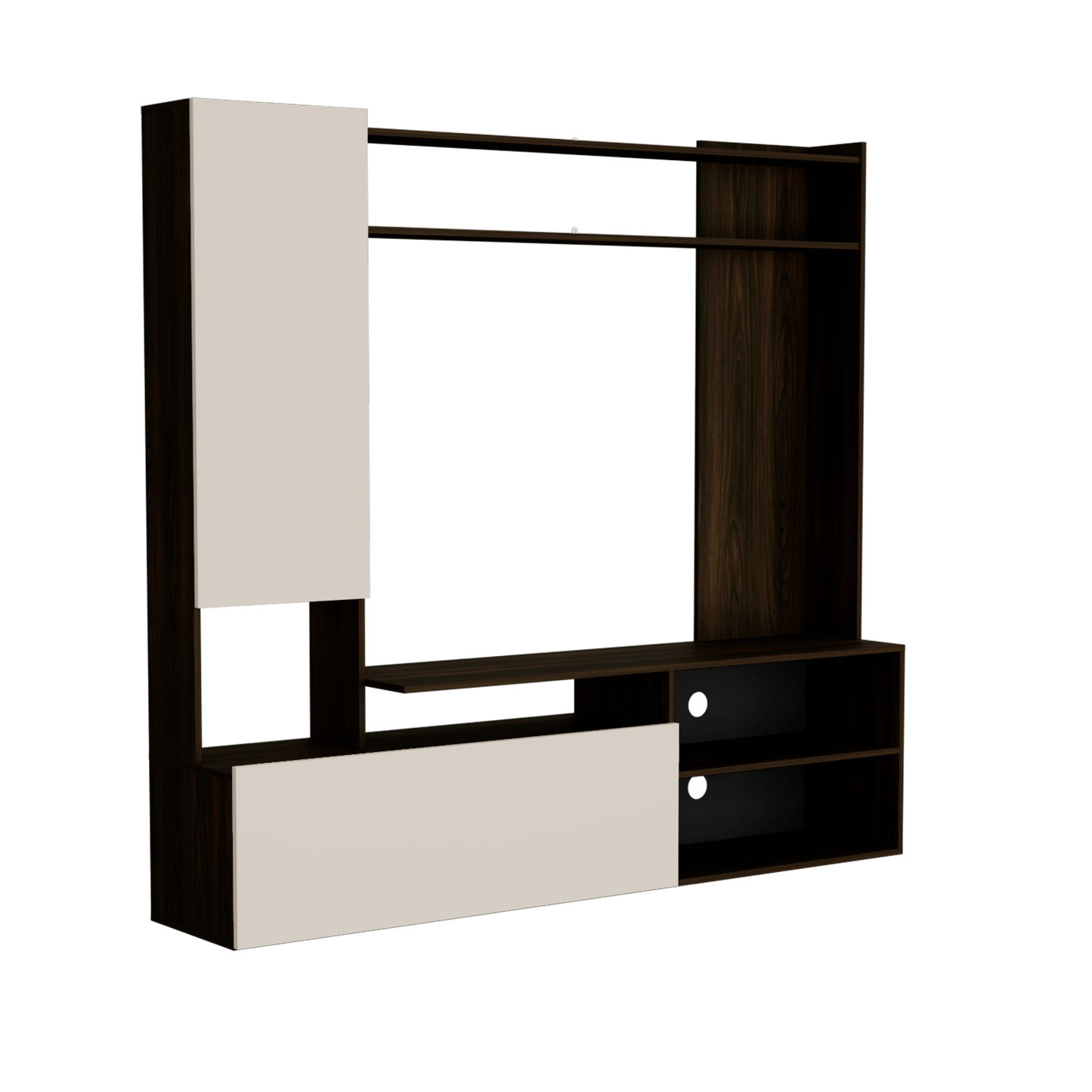 Estante Tv 70" Nolic Dos Puertas, Color Capri Y Nogal
