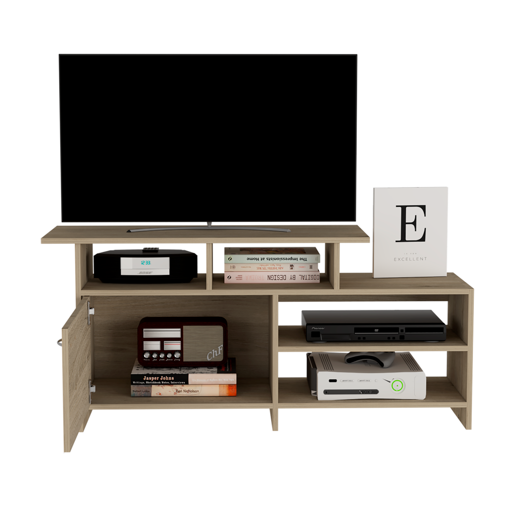 Rack Tv 32" Con Una Puerta, FM Furniture 039C, Café Claro