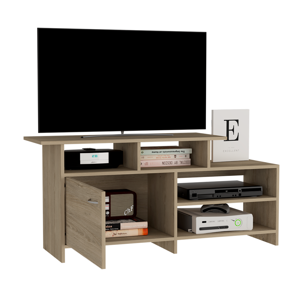 Rack Tv 32" Con Una Puerta, FM Furniture 039C, Café Claro