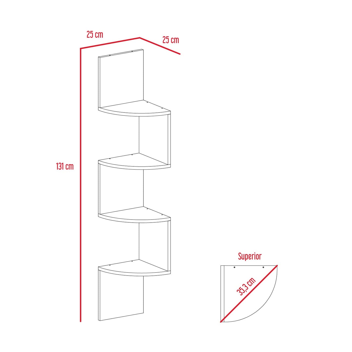 Repisa Rosset, En Forma De Escalera, Wengue