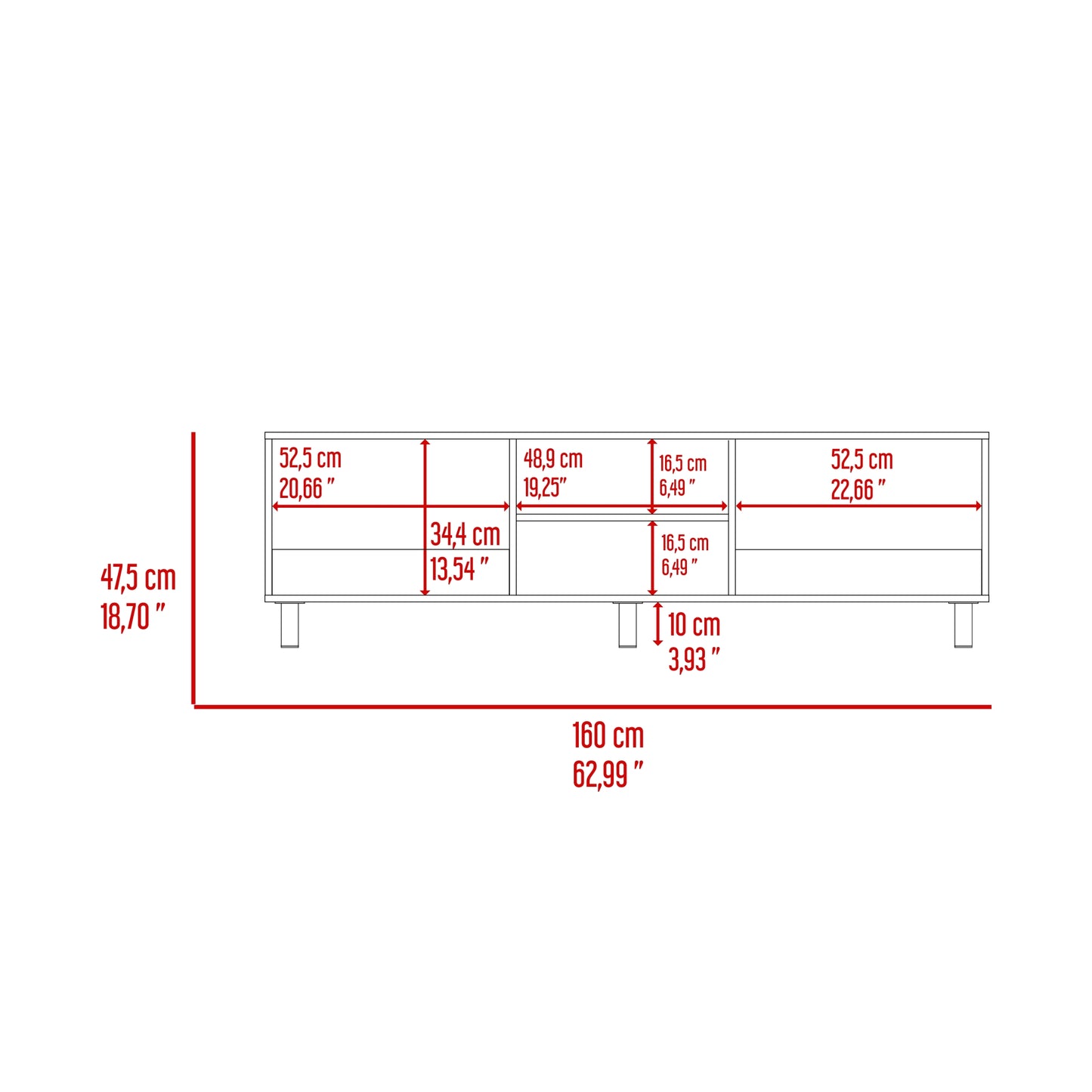 Mesa Para Tv Tunez, Wengue, Para Televisor Hasta 70 Pulgadas