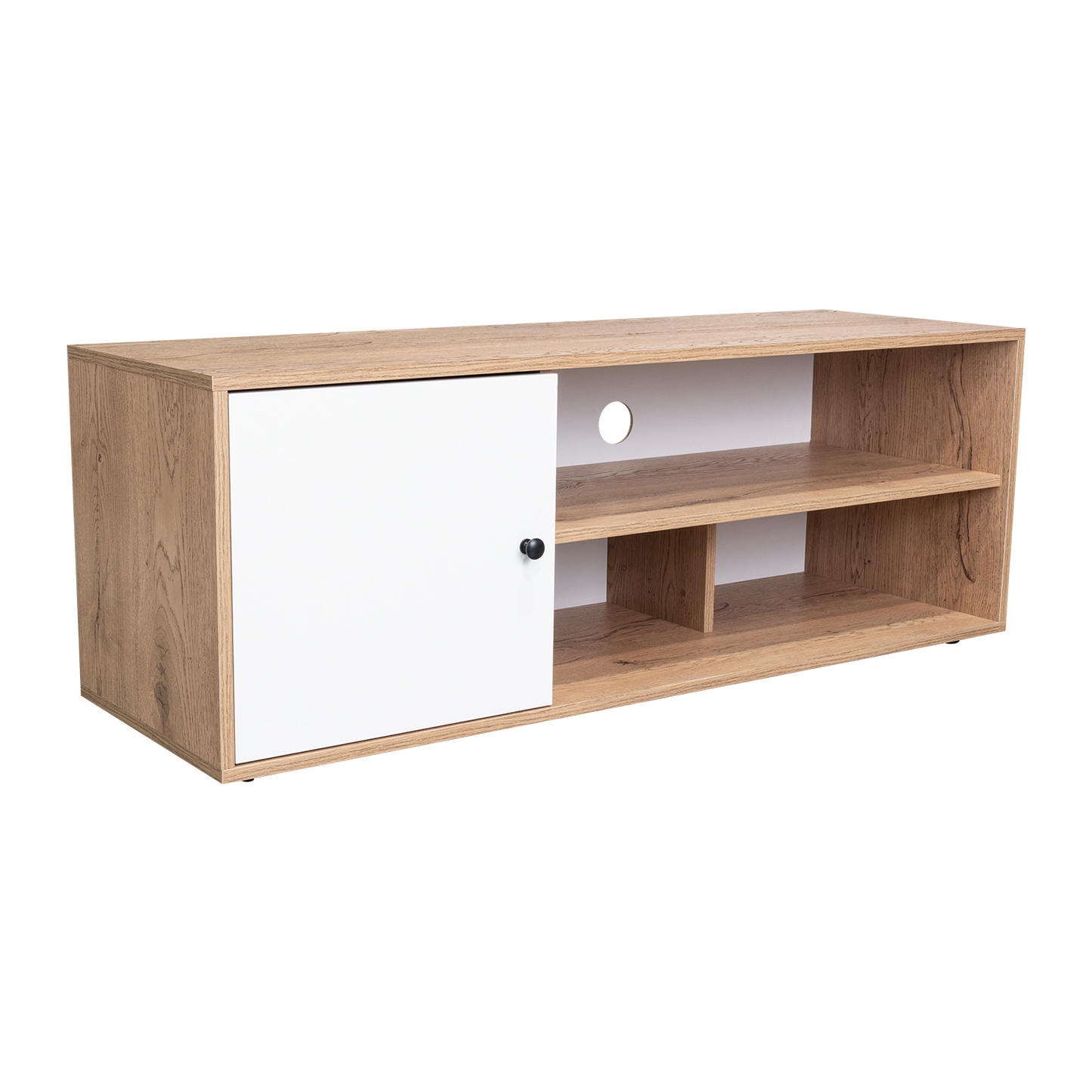 Mesa Para Tv Noah, Macadamia y Blanco Vainilla, para tv de hasta 55 pulgadas