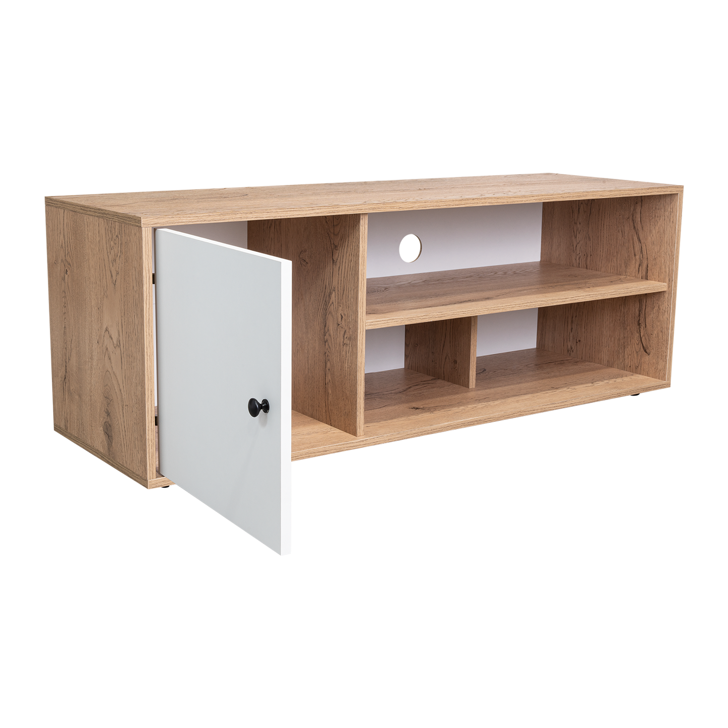 Mesa Para Tv Noah, Macadamia y Blanco Vainilla, para tv de hasta 55 pulgadas