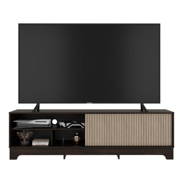 Mesa para TV Smith, Nogal Europeo y Roble Natural , con puerta corrediza