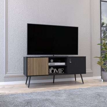 Rack Para Tv Funes Eco 120, Wengue, con un cajón deslizable