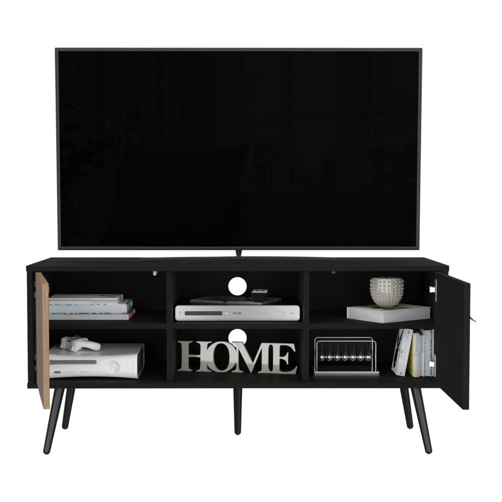 Rack Para Tv Funes Eco 120, Wengue, con un cajón deslizable