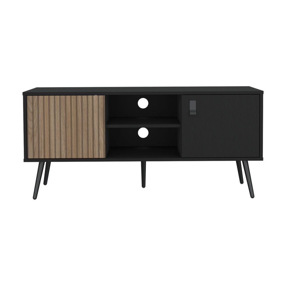 Rack Para Tv Funes Eco 120, Wengue, con un cajón deslizable