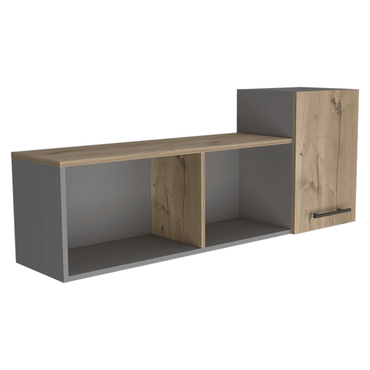 Biblioteca De Muro Una Puerta FM 040C, Café Claro