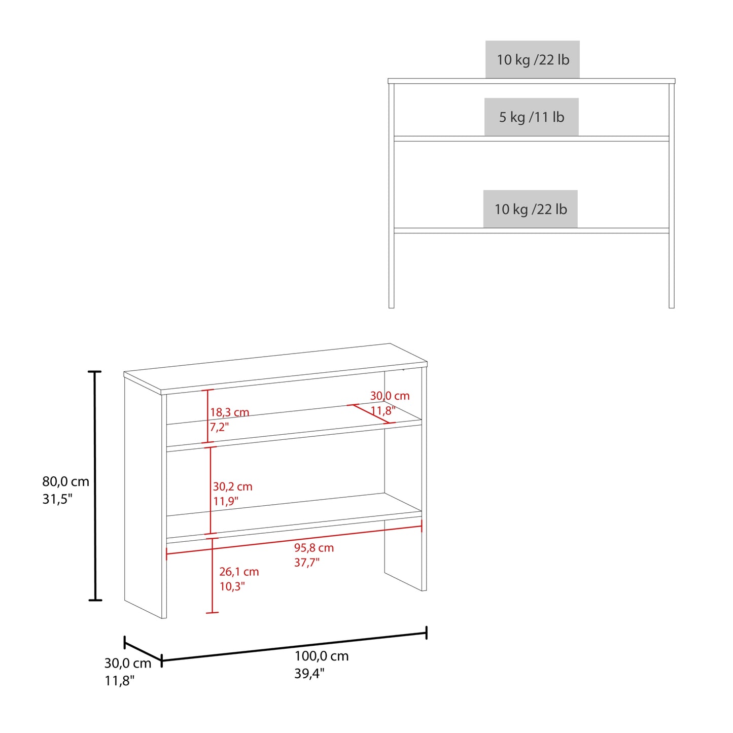 Mueble Arrimo Dos Repisas, FM Furniture Café Claro