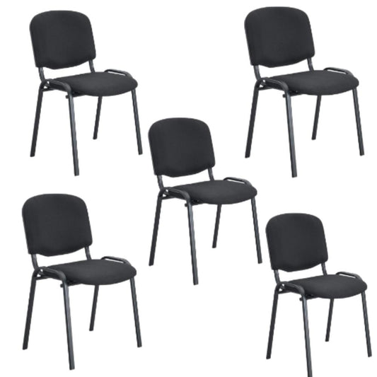 Silla Interlocutora, Negro, Con espaldar y diseño sencillo sin brazo x5