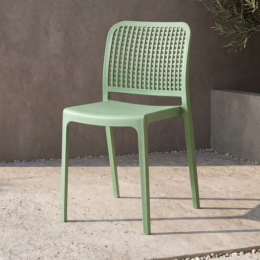 Silla Bronx, Verde, con Espaldar en Cuadrados y Diseño Minimalista