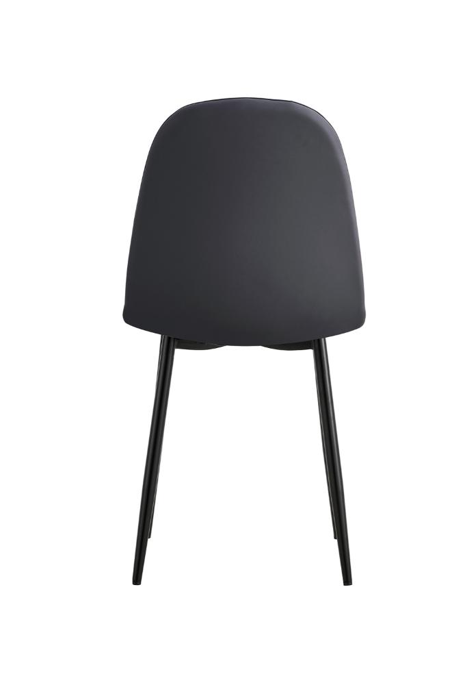 Sillas Comedor Jacob X2, Gris y Patas Negras, con respaldo y asiento con textura en forma de X